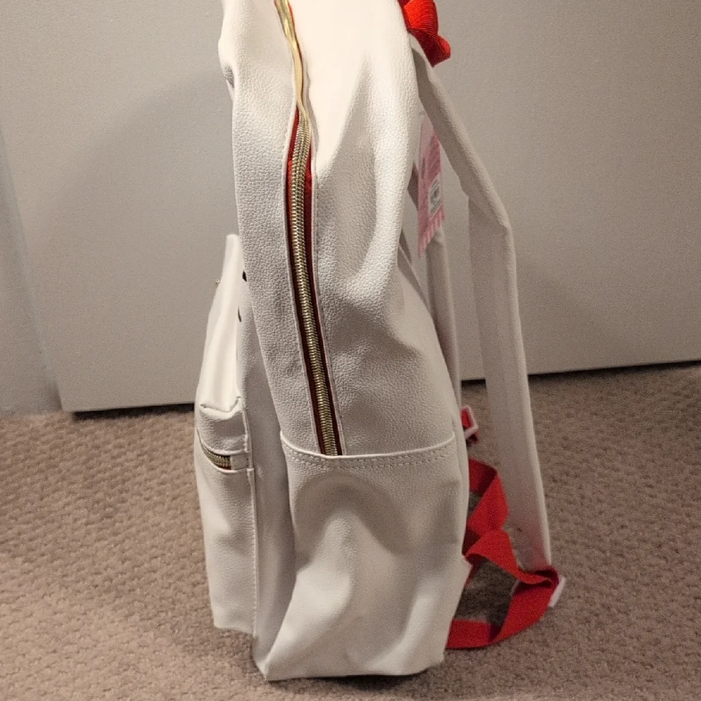 Hello Kitty Cream and Red Kids Full Size Vegan Faux Leather Backpack NWT